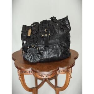 Lockheart Black Bag Leather Satchel / Handbag / Retro Boho / Discontinued #0053